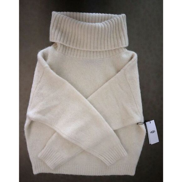 UGG 1131507 101 Womens Sz XS Cream/Beige Lylah Roll Neck Wool Blend Sweater - Picture 5 of 10